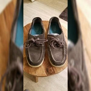 Women's Grey Suede Sperry Top Sider Boat Shoes